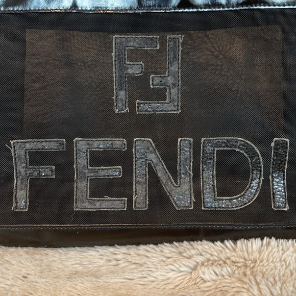 ❤️SOLD❤️ Authentic Vintage Fendi FF Zucca Black Mesh Shopper Tote Shoulder Bag - Picture 5 of 16
